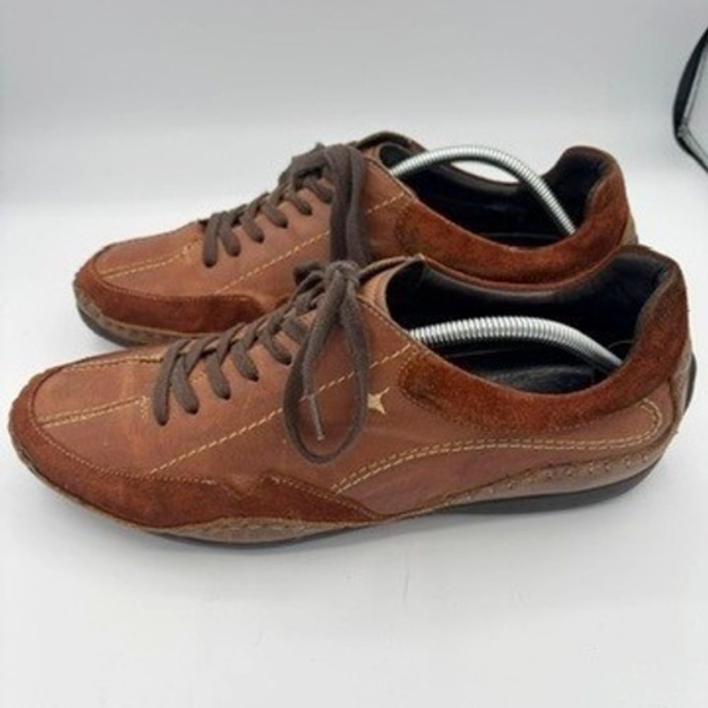 Pikolinos Fuencarral Leather Driving Shoes Sz 43 Brown Lace Up Comfort Sneakers
